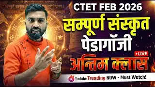 CTET FEB 2026 | सम्पूर्ण संस्कृत पेडागॉजी अन्तिम क्लास | Complete Revision + PYQs | Paper-I & II