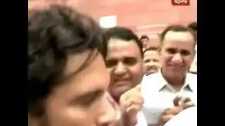 Sachin Tendulkar the new MP coming out from parliament