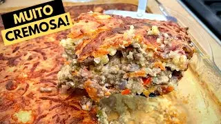 TORTA DE CARNE MOÍDA FÁCIL E CREMOSA