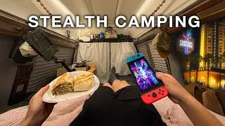Vanlife Stealth Camping at a Casino | Gaming & Cooking Breakfast Burritos