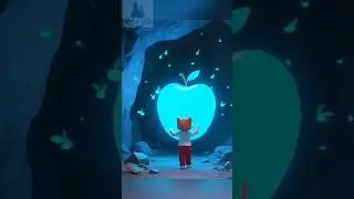 cute cat finds glowing apple #trending #animation #cat #funny #cartoon #shortvideo #kucing #cute