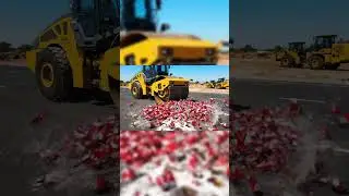 Road Roller Crushes 100s of Cola Cans | Ultimate Soda Destruction #RoadRoller #SatisfyingCrush