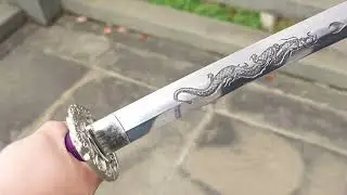 Handmade katana 1095 high carbon steel with Dragon horimono from Ryansword hazuya polishing nihonto