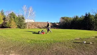 The Final Mow of the Backyard Golf Green before Winter