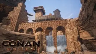 Conan Exiles - Bridge Base on a Waterfall (Speed Build)