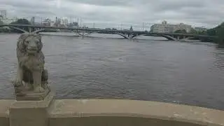 Time lapse NewBo / Czech Village 4k Major flooding Cedar River Cedar Rapids Iowa September 25 2018
