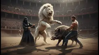 Arabian GIRL Lion vs American Battle Pig &ndash; The Arena Decides!&rdquo;
