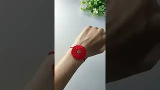 diy rakhi with bindi 🔴🧵#shorts#creative#diy#art