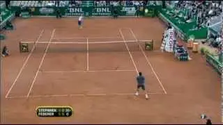 Radek Stepanek great point+funny reaction vs Roger Federer Rome 2009