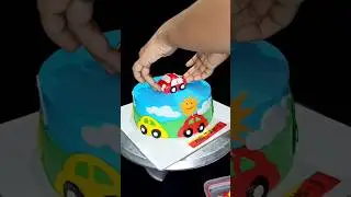 Car theme cake. Sadia's baking cooking. #shorts #cakemaking #spongecake #cakedecorating #spongecake