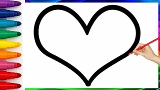 Rainbow Heart Drawing, Step by step Drawing for Kids | How to Draw Easy Heart