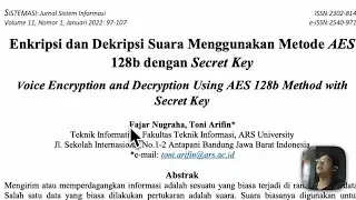 Bedah bareng Artikel Enkripsi dan Dekripsi Suara Menggunakan AES 128