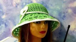 Ажурная шляпа КЛОШ крючком. Шляпка для начинающих.