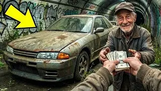 POV ASMR Car Restoration: Rare JDM Nissan Skyline R32 Discovered in Abandoned Subway Tunnel $750