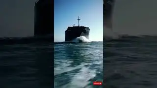 Under the Sun Container Ship Battles Giant Midday Waves #cargoship #ship #marineservices