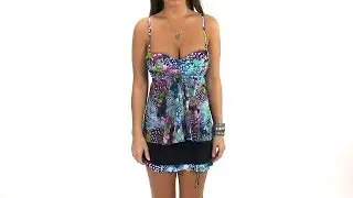 Profile by Gottex Royal Peacock Twisted Mesh Tankini Top | SwimOutlet.com