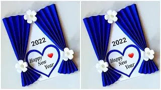 Happy New year card making 2022 / DIY New year card ideas / Easy and beautiful card for New year