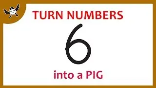 How To Turn Number 6 into Cartoon PIG &ndash; Learn Doodle Art on Paper for Kids ✔