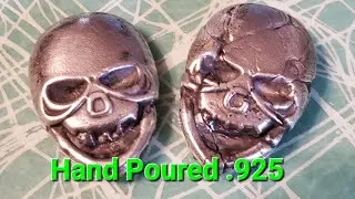 Making Hand Poured Silver 925 Sterling 999 Skull Graphite Mold stacking DIY