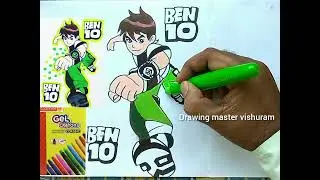 HOW TO DRAW BEN 10/Drawing tutorial/step by step method/Cartoon character/Drawing Master Vishuram