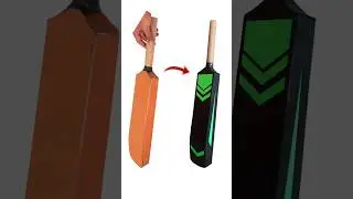 Cardboard cricket Bat colour and sticker making