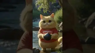 Chubby cat cooking fish soup #catsofyoutube #cartoon #shortvideo #catlover #cat
