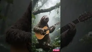 smiling sloth Play Guitar #ai #funnyanimal #guitar