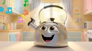 Dancing Kettle Song for Kids | Fun Rhyming Animation | Cute Kitchen Dance Rhyme