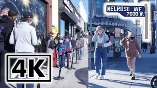 4K Melrose Shopping District - Los Angeles, California Daytime Walking Tour - Dec 2020