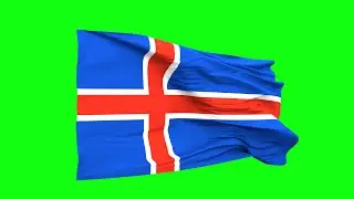 Iceland Flag green screen | blue screen | chroma key (FREE USE)