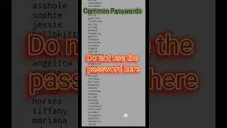 Common Passwords | Do not use them #shorts #password #common #list