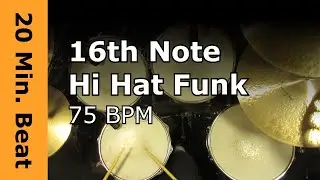Extended Practice Drum Loop | 20 Minutes of 75 BPM Funk Grooves