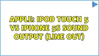 Apple: iPod Touch 5 vs iPhone 5s sound output (Line Out) (2 Solutions!!)