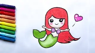 Como desenhar Sereia Fofa 🧜🏻‍♀️/ Desenhos fofos / Desenho agora / Desenhos Kawaii / Mermaid