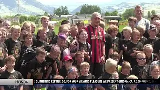Arthur Blank visits Bozeman soccer camp