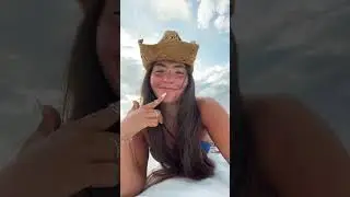 Beach Beauty in Cowboy Hat Smiles for the Camera#beachlife #cowboyhat #beachselfie