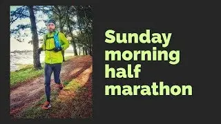 Half marathon on a sunday morning in Brittany during winter