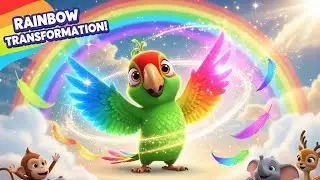 Parrot Rainbow Transformation Song  Mithu the Magic Parrot  3D Realistic Kids Animation 2025