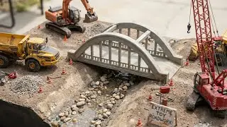 Building Miniature Model of Concrete Bridge When It Collapses | RC Trucks & Machinery