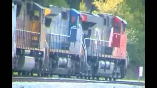 (CN 2243 East!!) NS 172! CN Gevo! CSX C408W, & UP SD70M!! Irondale-Bremen GA!.