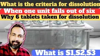 dissolution test for tablets procedure | s1+s2+s3 stage in dissolution | Hindi