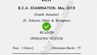 2019 Dcrust BCA 4th Sem Operating System Question Paper