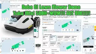 Robo🤖  AI Lawn 🌱 Mower Demo - Yuka Mini 500H - GET ONE! Mini Schnauzer🐶🦴  Wants In!