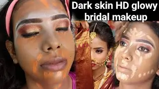 Hd glowy indian bridal makeup tutorial step by step for beginners /hd bridal makeup