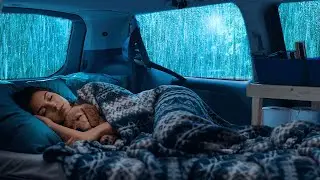 Rain Sounds for Sleeping 🌧️ Heavy Rain in Car for Relaxation, Focus and Quiet Night Ambience