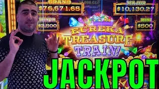 I Won HANDPAY JACKPOT On New LOCK IT LINK Eureka Treasure Train Slot Machine