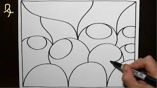 Daily Line Illusion | 3D Spheres Abstract Pattern / Awesome Zentangle Drawing / Satisfying Art
