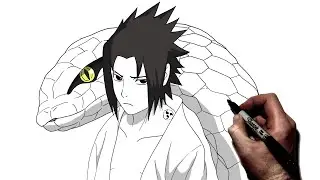 How To Draw Sasuke (Snake) | Step By Step | Naruto