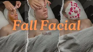 7 minute ASMR Fall Themed Facial | Pumpkin mask | Jelly Mask | Relaxing massage