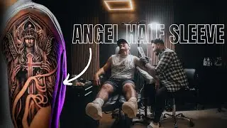 Black & Grey Angel Half Sleeve Tattoo - Time Lapse